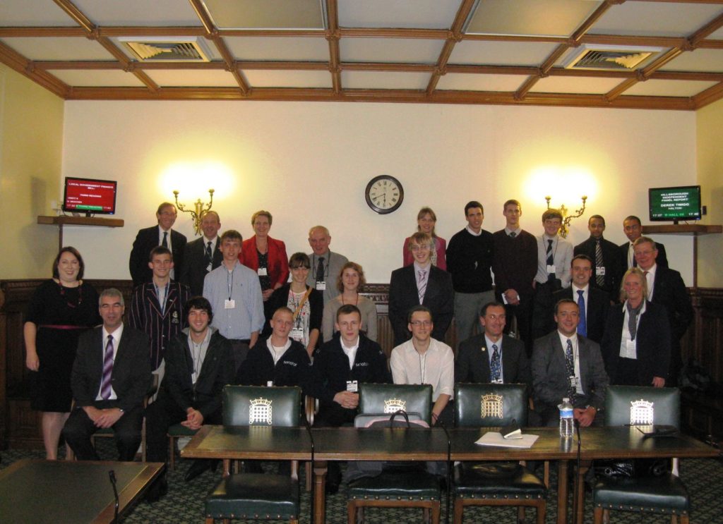 Picture shows: students, principals and instructors at the Houses of Parliament. Chair of the APPFIG Stephen McPartland, MP for Stevenage, can be seen standing (middle row, 3rd from right) next to the BFC chair Paul von der Heyde (middle row 1st right). Erewash MP Jessica Lee, APPFIG executive officer, is standing far left, middle row)